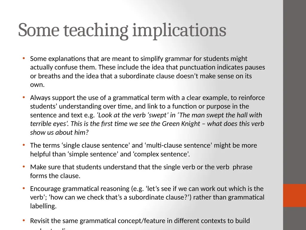 Sentence types Students’ typical confusions and - slide 9 of 9