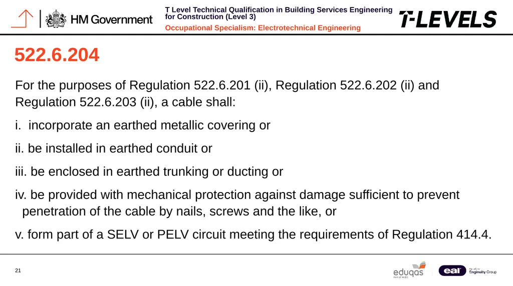 Occupational Specialism: Electrotechnical - slide 21 of 43