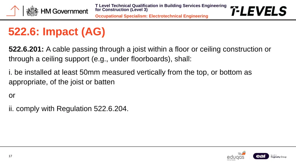 Occupational Specialism: Electrotechnical - slide 17 of 43