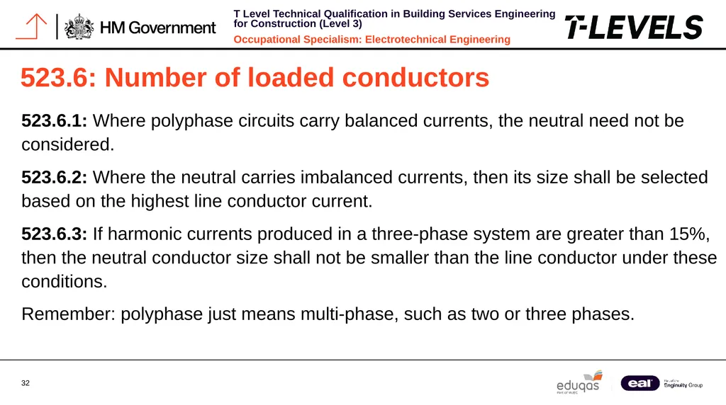 Occupational Specialism: Electrotechnical - slide 32 of 43
