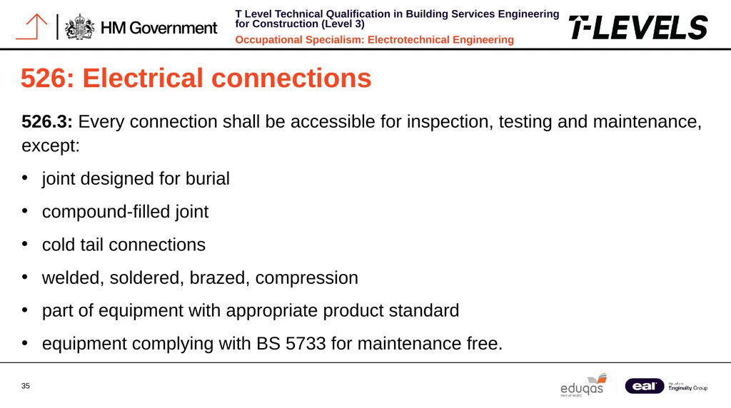Occupational Specialism: Electrotechnical - slide 35 of 43