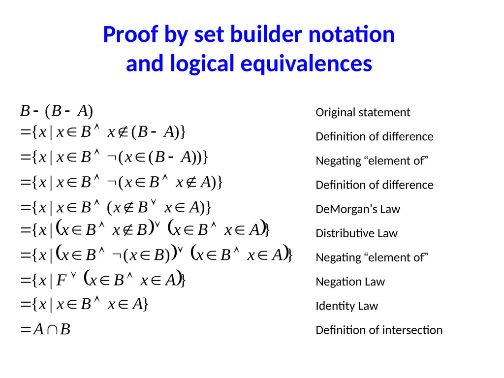 Set Theory – Part I Chapter 3.1, 3.2, 3.3 - slide 56 of 58