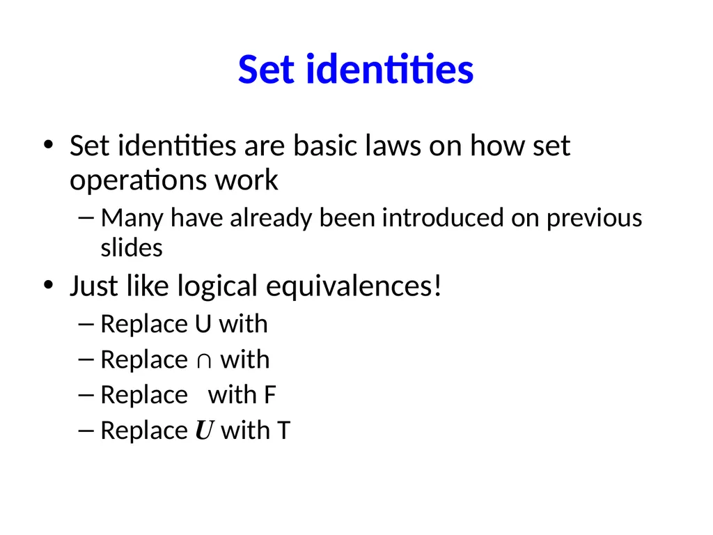 Set Theory – Part I Chapter 3.1, 3.2, 3.3 - slide 44 of 58
