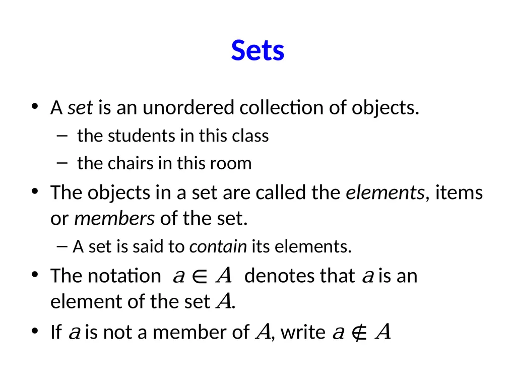 Set Theory – Part I Chapter 3.1, 3.2, 3.3 - slide 5 of 58
