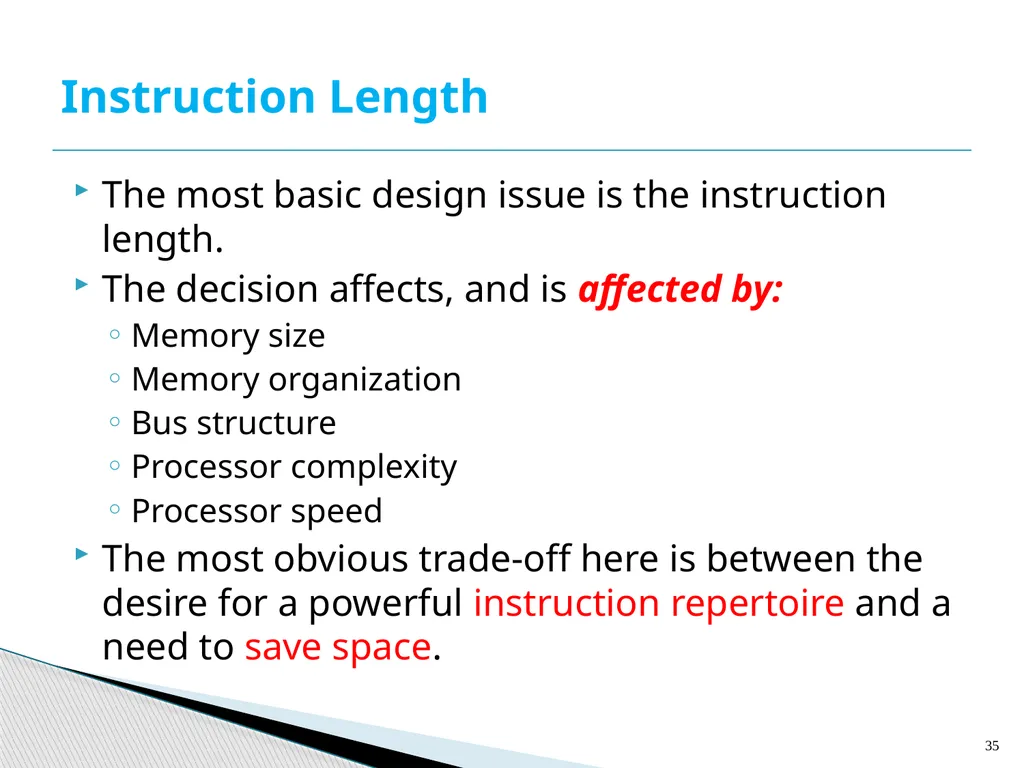 Architecture and Hardware (ITEC582 ) Chapter 13 - slide 35 of 58