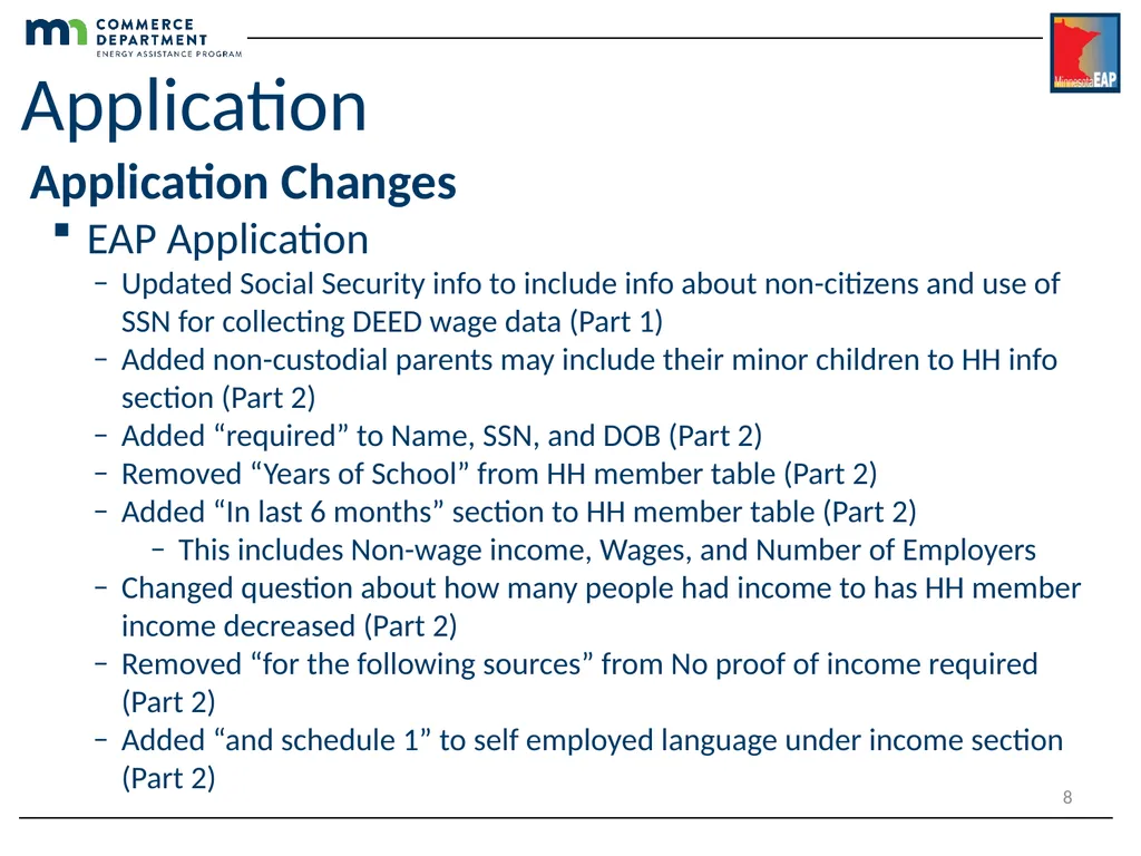 Energy Assistance Program FFY20 Annual Training - slide 8 of 58