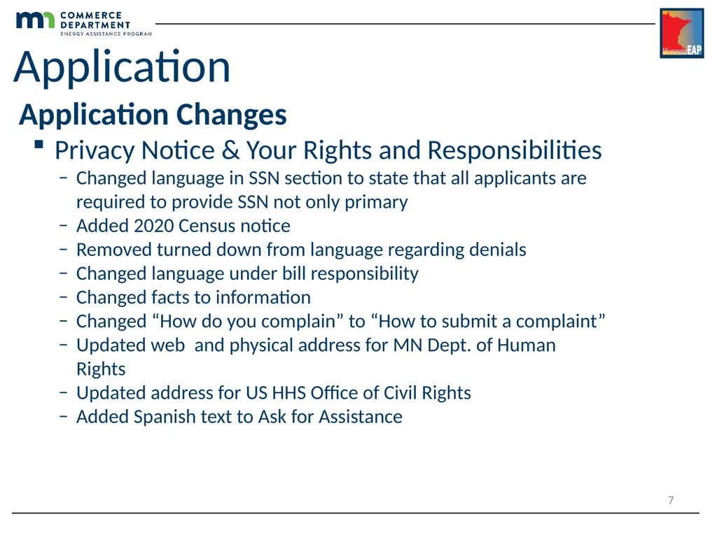 Energy Assistance Program FFY20 Annual Training - slide 7 of 58