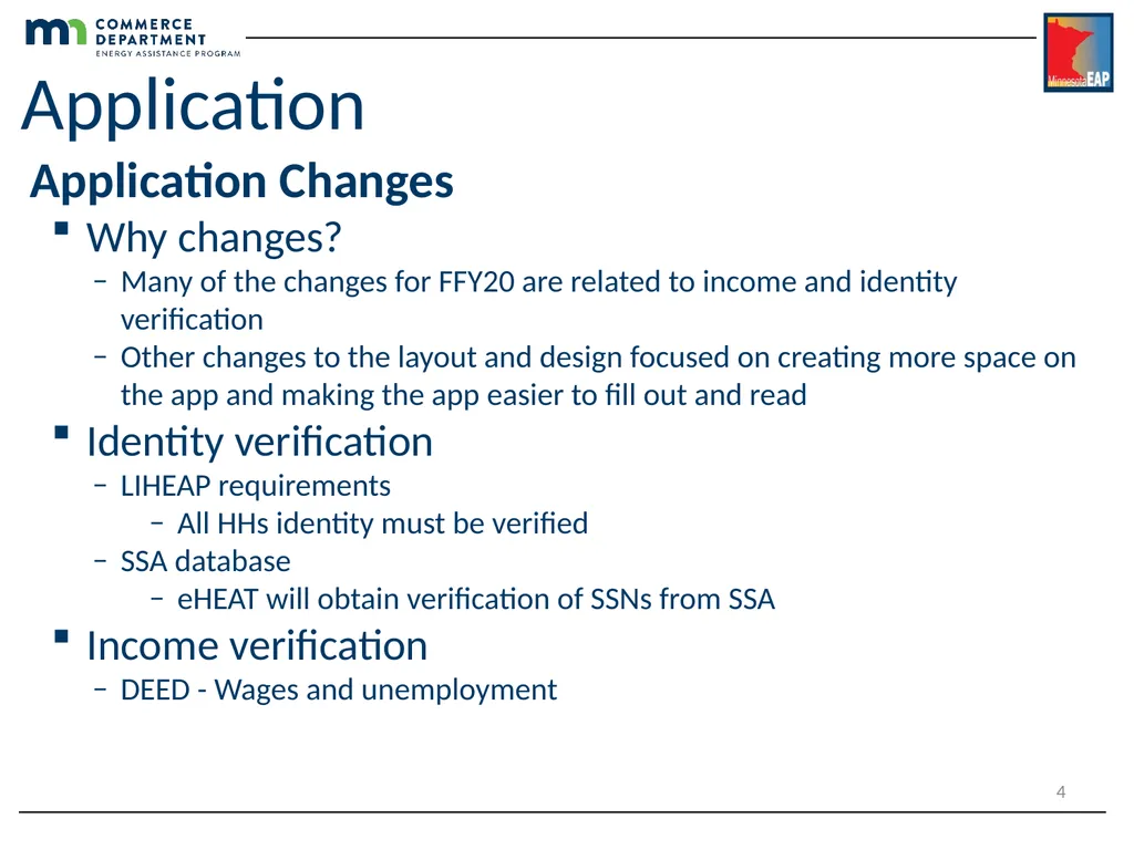 Energy Assistance Program FFY20 Annual Training - slide 4 of 58