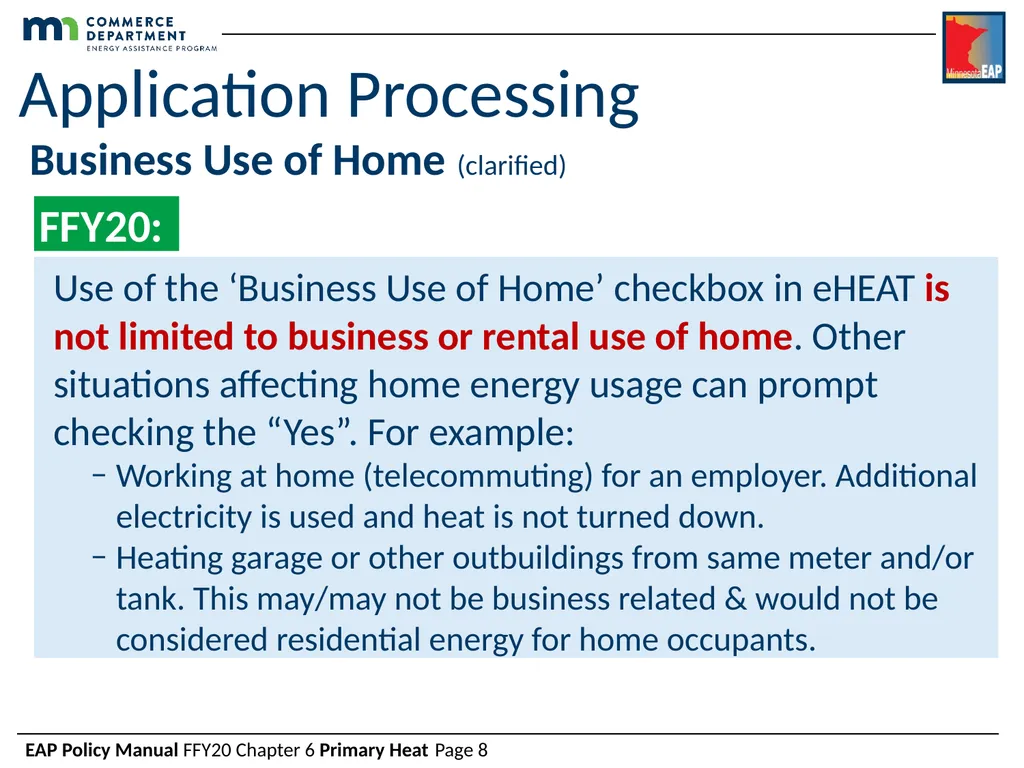 Energy Assistance Program FFY20 Annual Training - slide 31 of 58