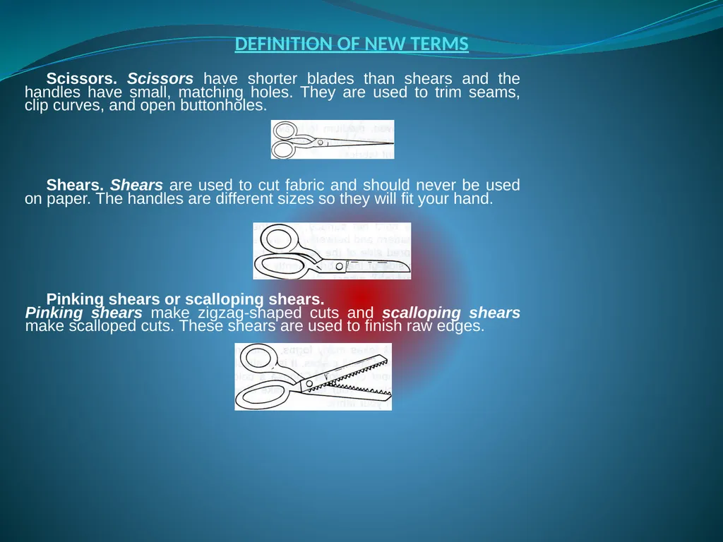 a DEFINITION AND EXPLANATION OF NEW WORDS Scissors - slide 3 of 17