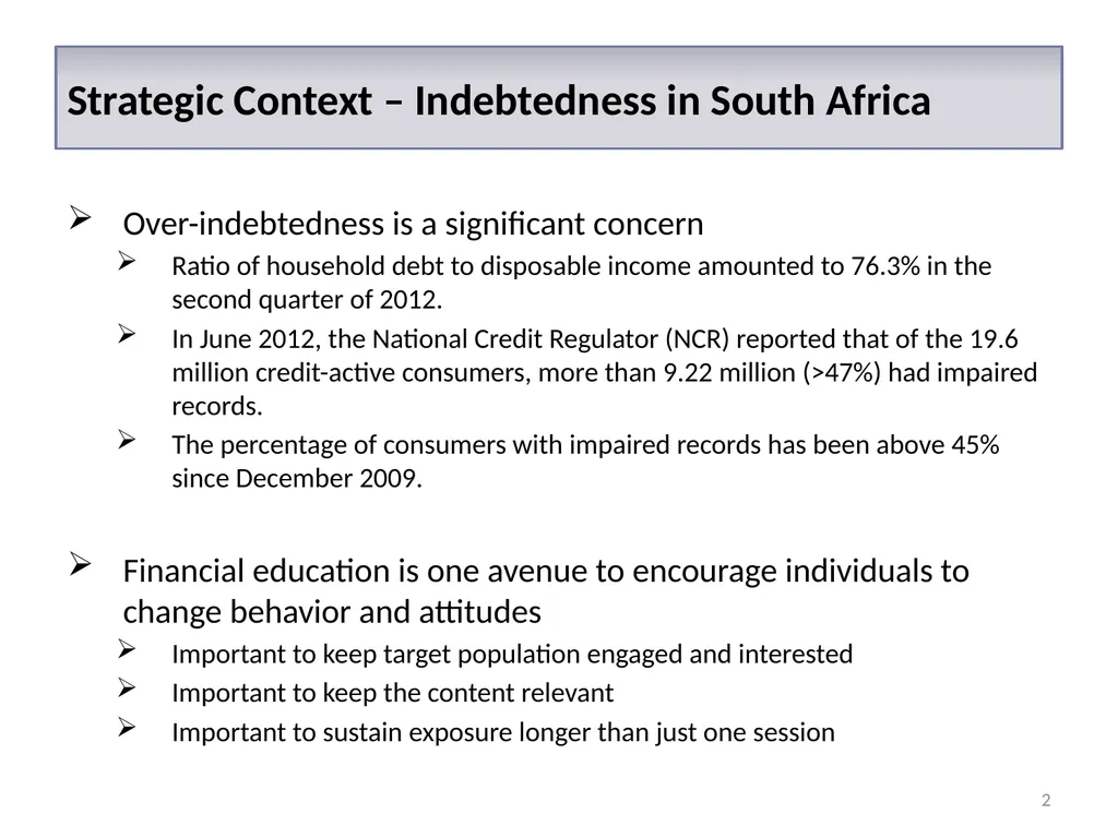The World Bank Financial Literacy through - slide 2 of 16