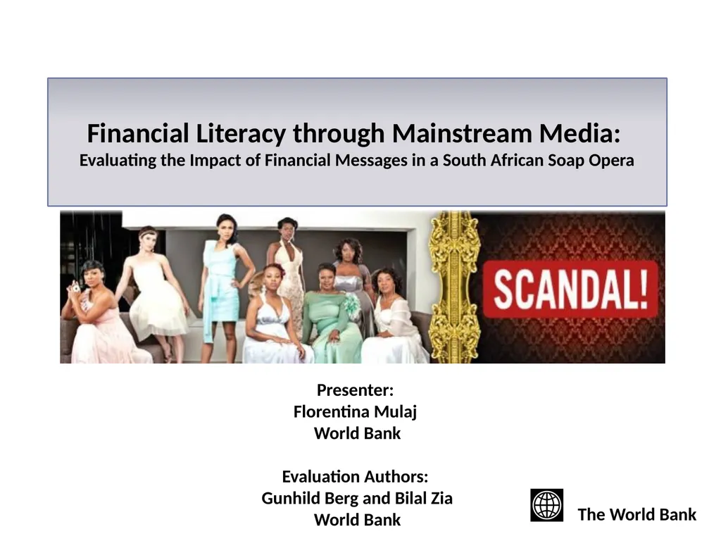 The World Bank Financial Literacy through - slide 1 of 16