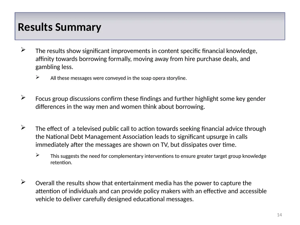 The World Bank Financial Literacy through - slide 14 of 16
