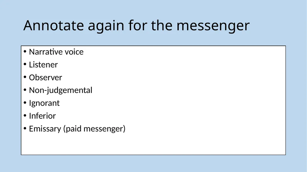 Annotate after the first reading using this - slide 3 of 4