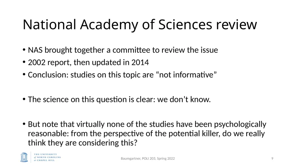 Deadly Justice, Ch 15-16 Deterrence, then - slide 9 of 27