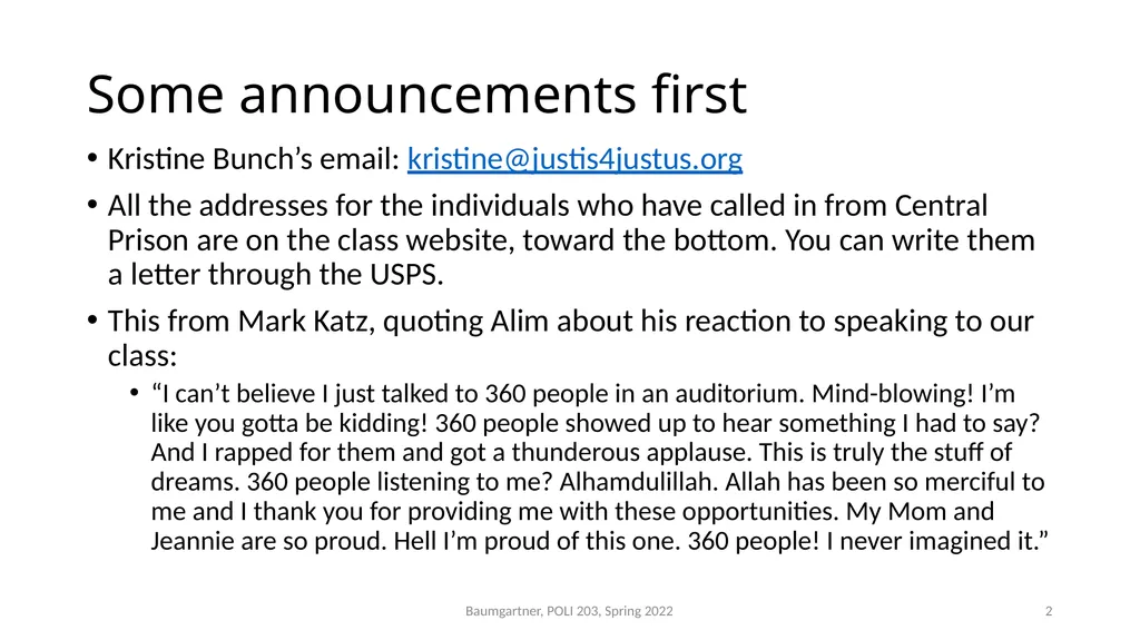 Deadly Justice, Ch 15-16 Deterrence, then - slide 2 of 27