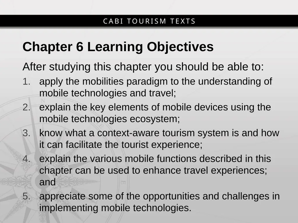 Chapter 6 Mobilities and Information Technology - slide 3 of 25