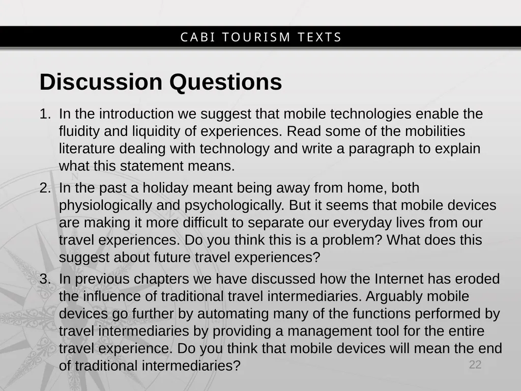 Chapter 6 Mobilities and Information Technology - slide 22 of 25