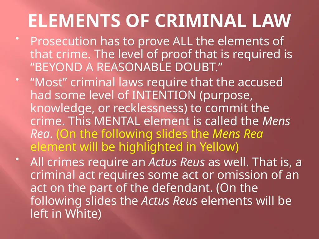 CRIMINAL LAW: ELEMENTS in Washington John Marlow - slide 2 of 17