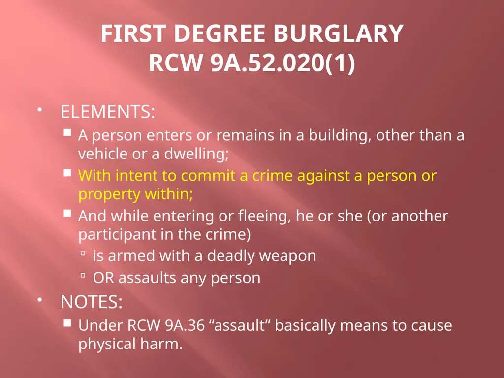 CRIMINAL LAW: ELEMENTS in Washington John Marlow - slide 6 of 17