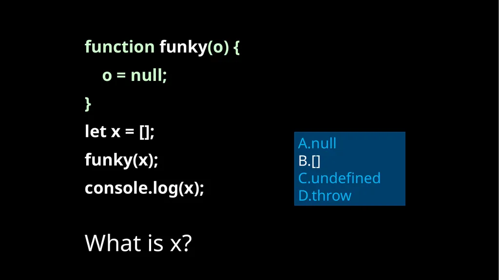 Fun With Functions Block Scope { let a; { let - slide 13 of 130