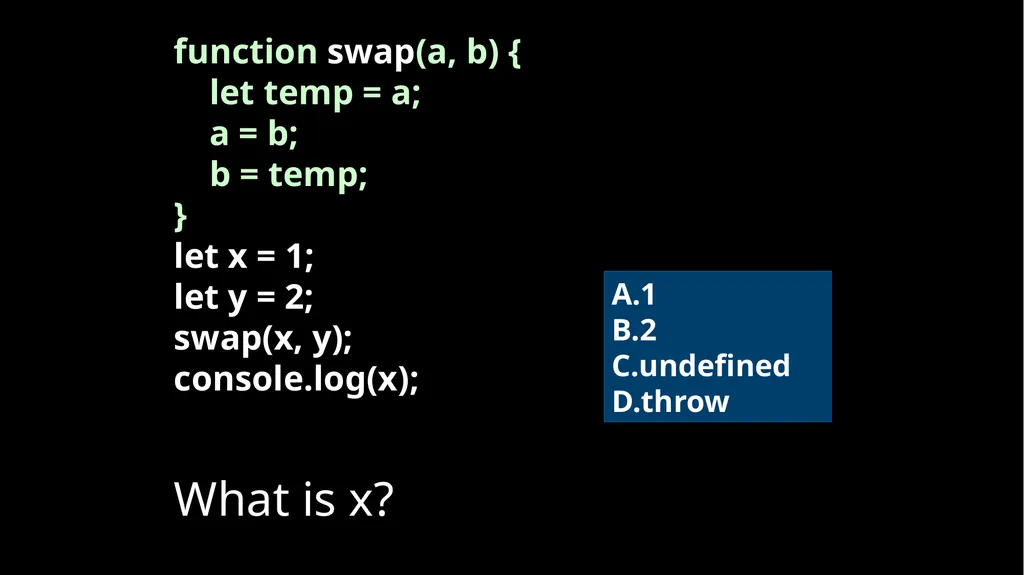 Fun With Functions Block Scope { let a; { let - slide 17 of 130