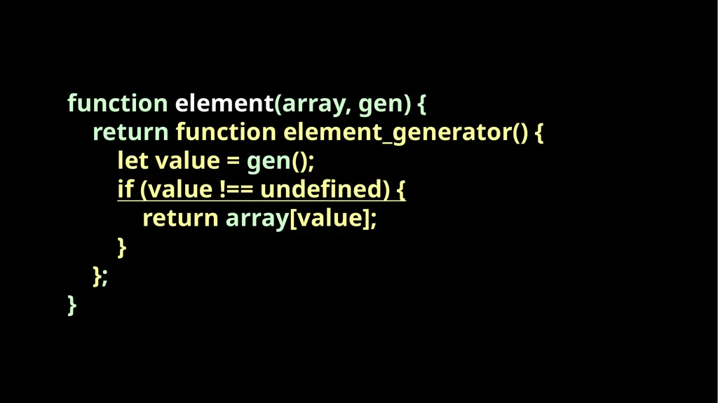 Fun With Functions Block Scope { let a; { let - slide 59 of 130