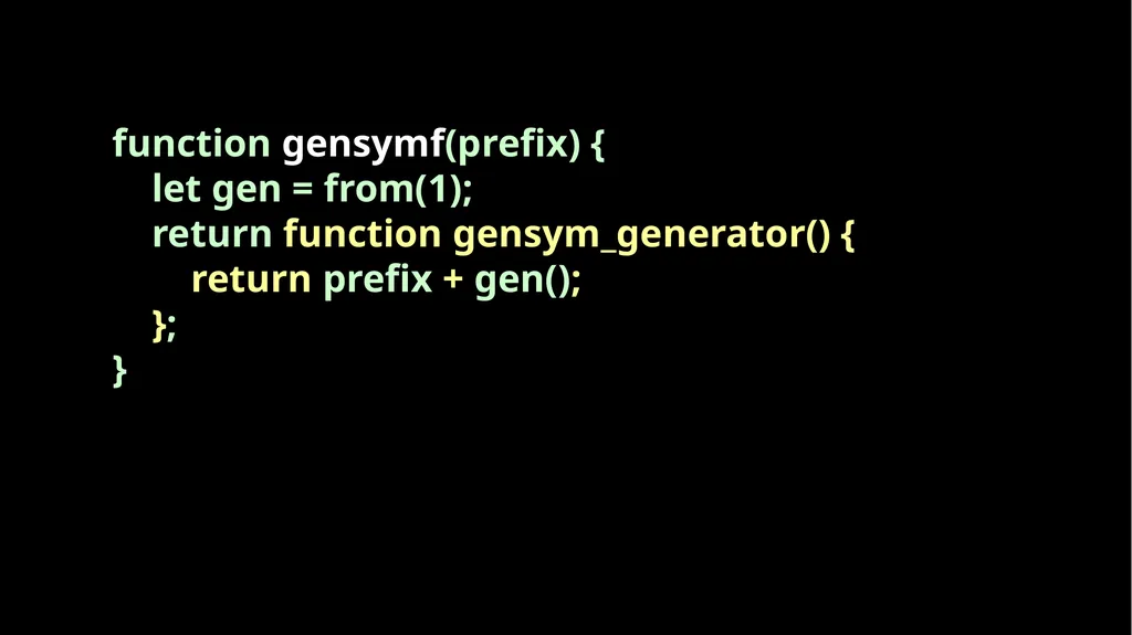 Fun With Functions Block Scope { let a; { let - slide 78 of 130
