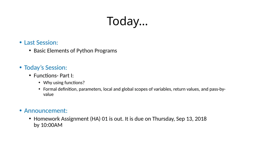 15-110: Principles of Computing Functions- Part I - slide 2 of 28