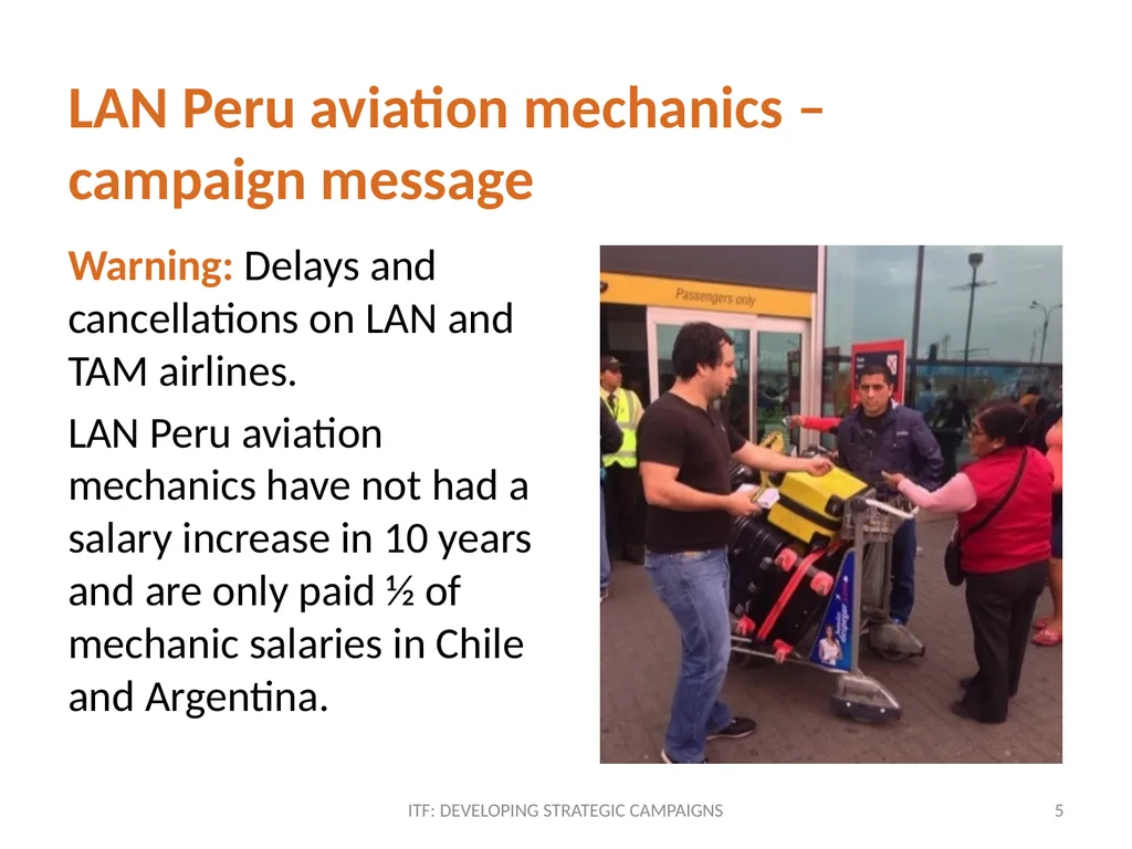 CAMPAIGN MESSAGE ITF: Developing strategic - slide 5 of 9
