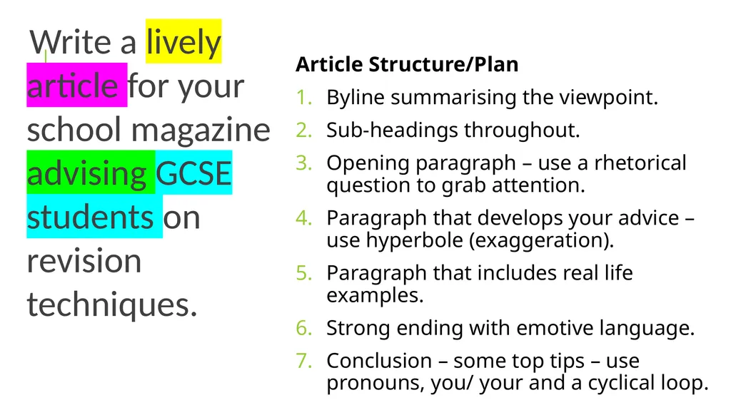 Non-Fiction Writing Lively Magazine Article ): - slide 10 of 10