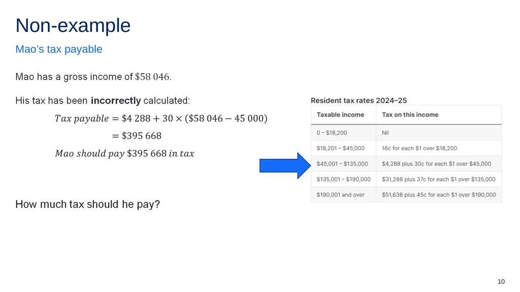 Calculating income tax Mathematics Standard – - slide 10 of 16