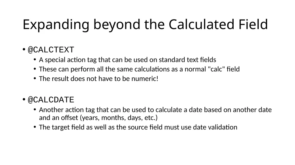 Simple and Complex Calculations in REDCap – Chris - slide 8 of 10