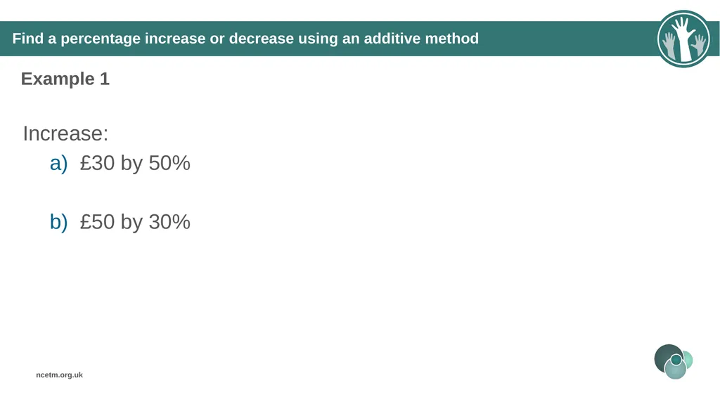 Calculating percentage changes (from 3.1 - slide 16 of 40