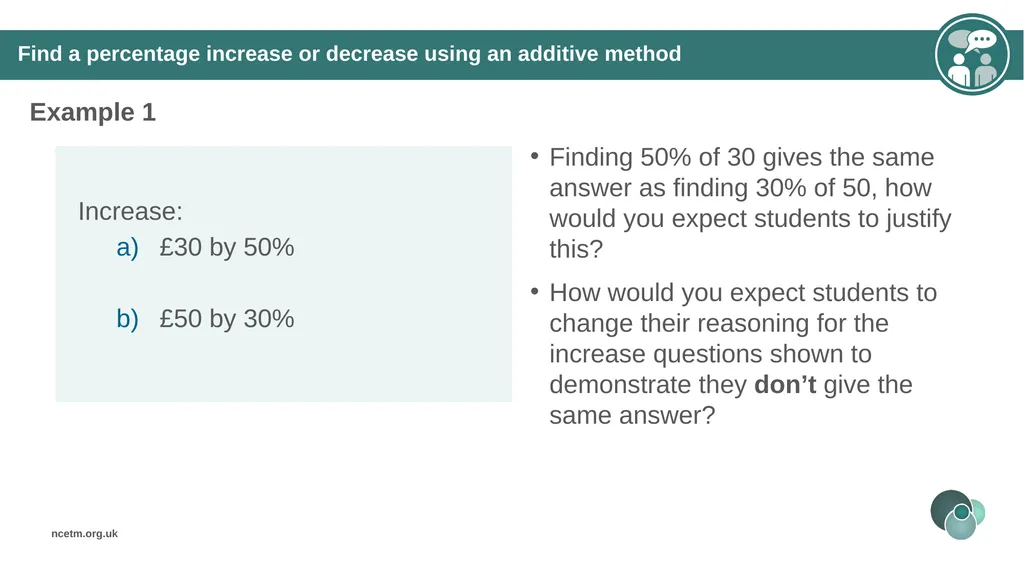 Calculating percentage changes (from 3.1 - slide 17 of 40