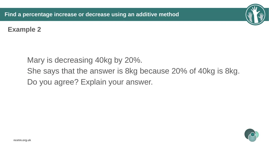 Calculating percentage changes (from 3.1 - slide 18 of 40