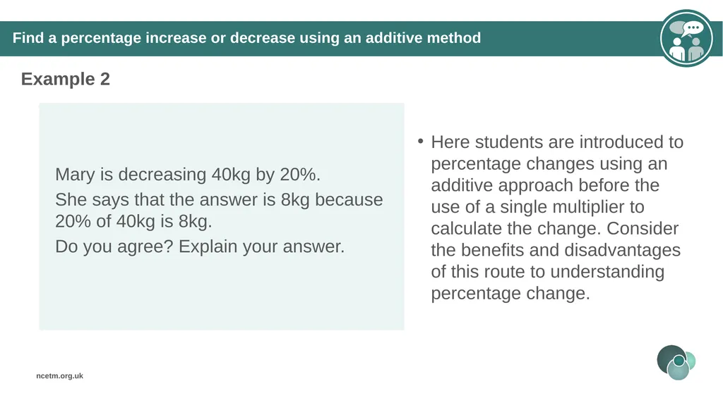 Calculating percentage changes (from 3.1 - slide 19 of 40