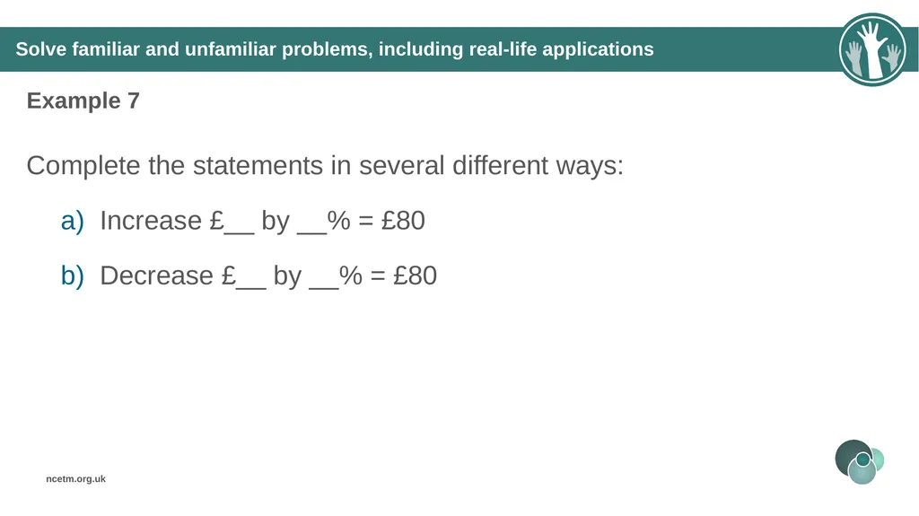 Calculating percentage changes (from 3.1 - slide 28 of 40