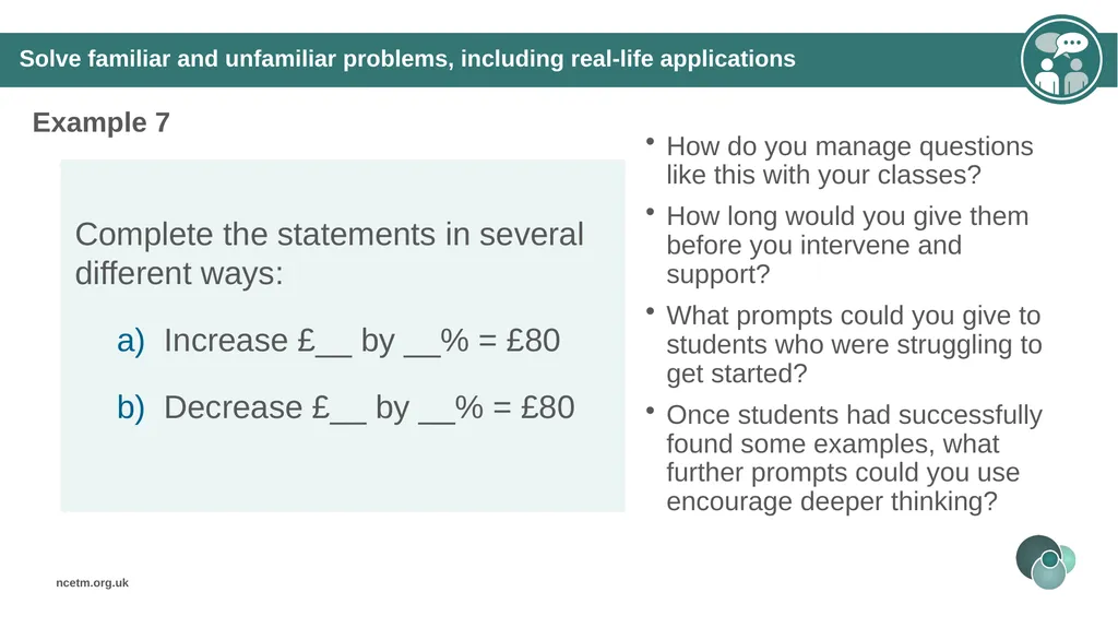 Calculating percentage changes (from 3.1 - slide 29 of 40