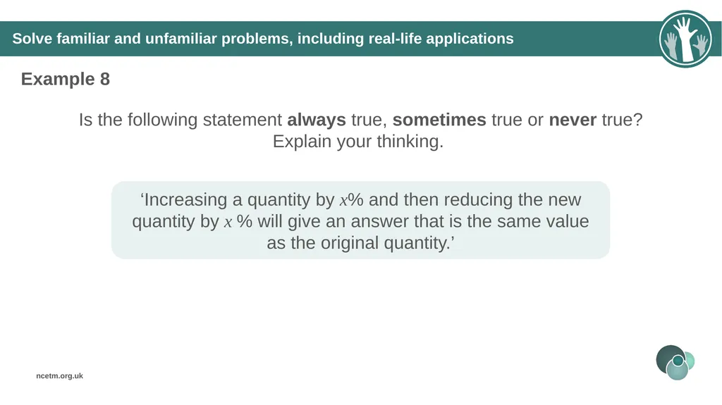 Calculating percentage changes (from 3.1 - slide 30 of 40