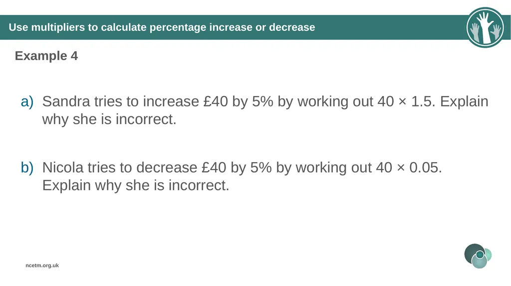 Calculating percentage changes (from 3.1 - slide 22 of 40