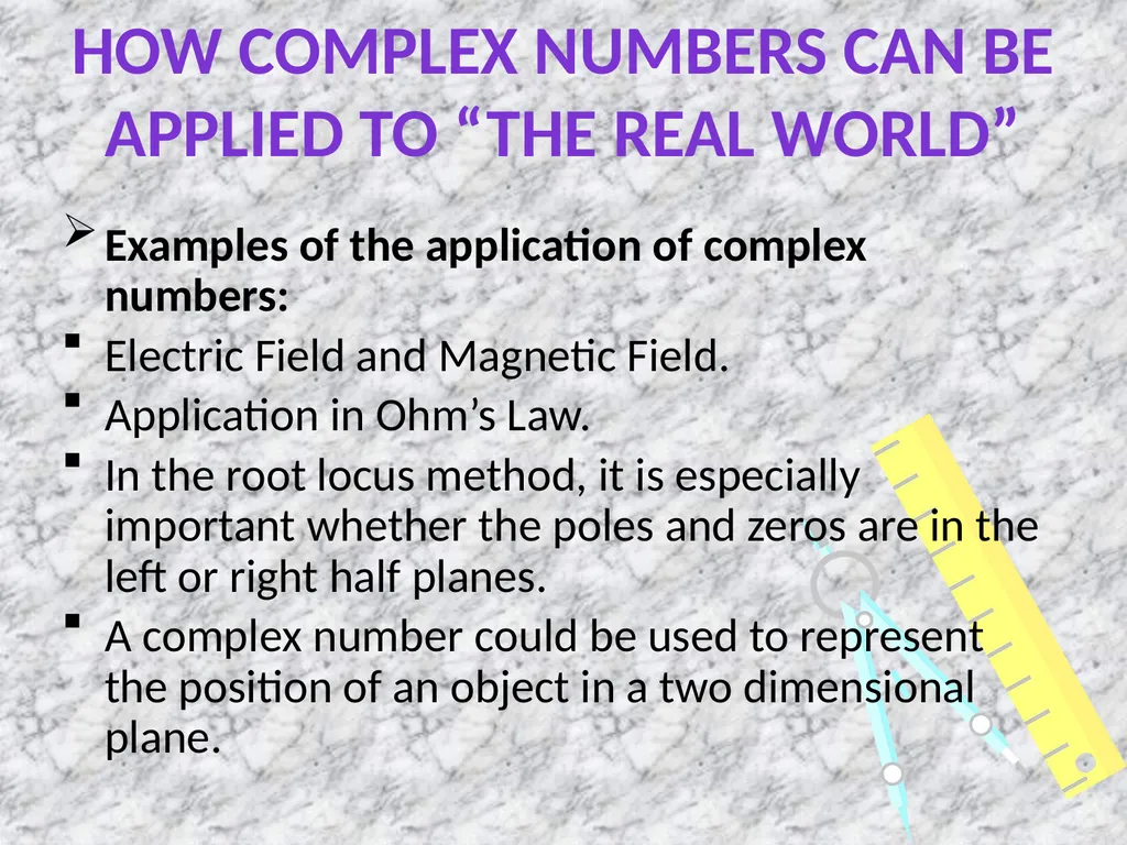 COMPLEX NUMBERS Students will be able to identify - slide 26 of 27