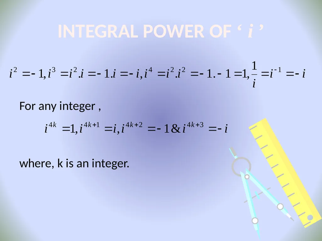 COMPLEX NUMBERS Students will be able to identify - slide 8 of 27