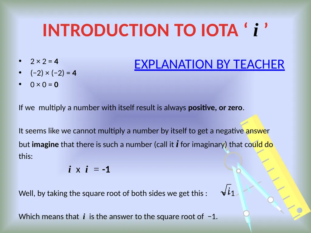COMPLEX NUMBERS Students will be able to identify - slide 5 of 27