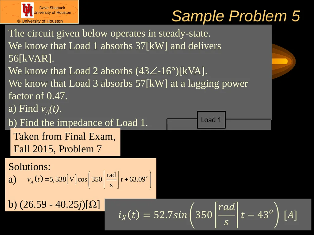 ECE 2202 Circuit Analysis II Dr. Dave Shattuck - slide 33 of 34