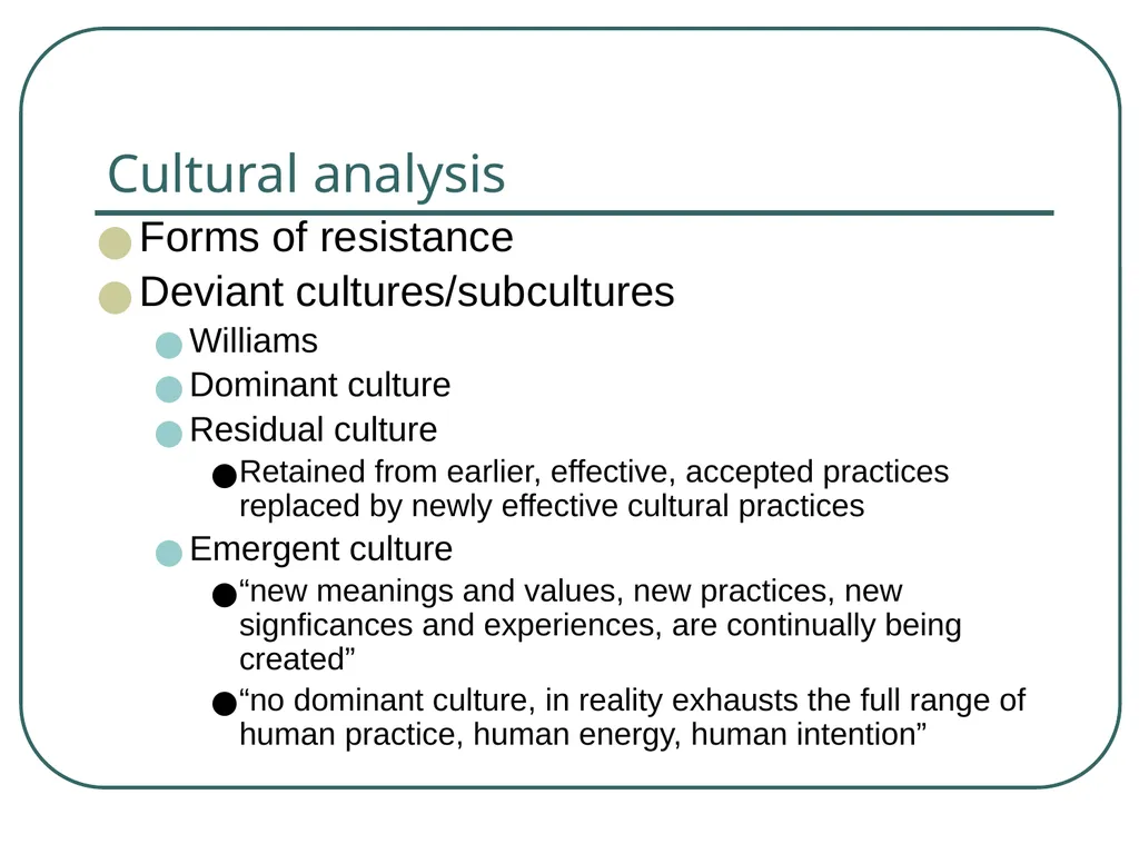 Gramsci, Hegemony and Subaltern culture Marx’s - slide 20 of 23