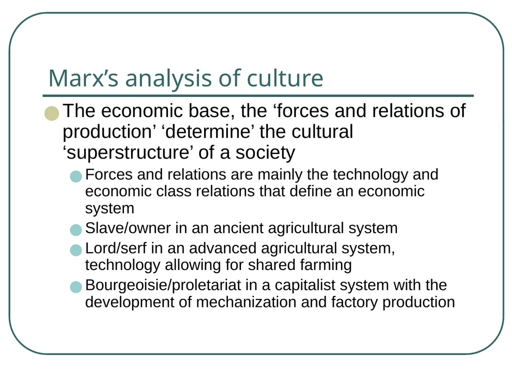 Gramsci, Hegemony and Subaltern culture Marx’s - slide 2 of 23