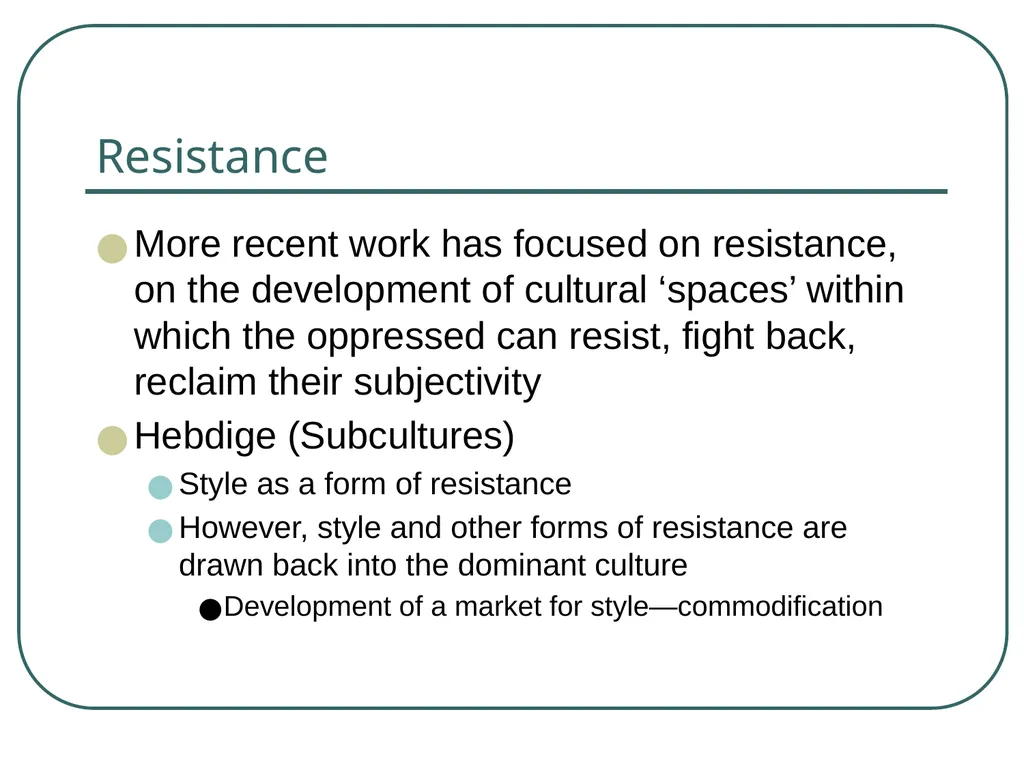 Gramsci, Hegemony and Subaltern culture Marx’s - slide 22 of 23