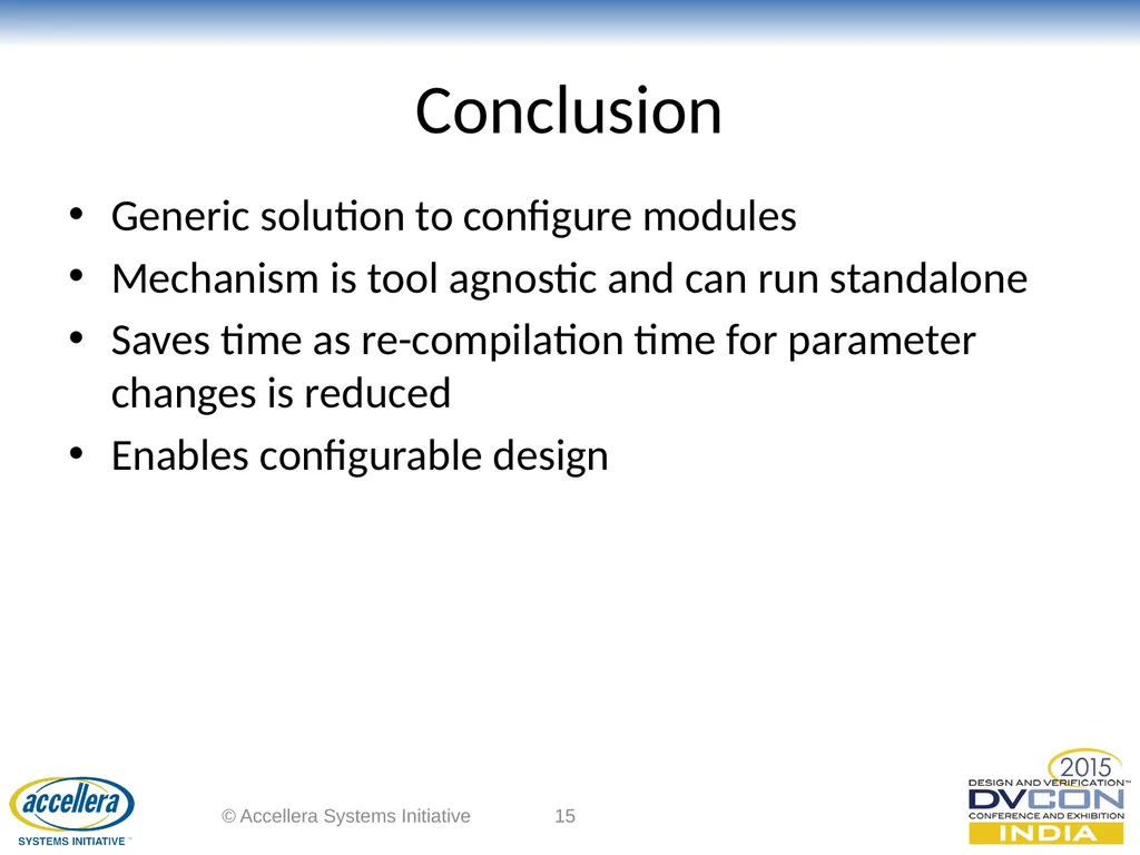 Dynamic Parameter Configuration of SystemC Models - slide 15 of 16