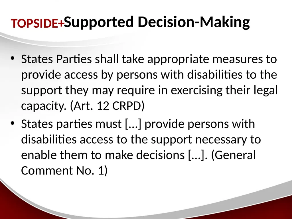Peer-Support A model of supported decision-making - slide 10 of 16